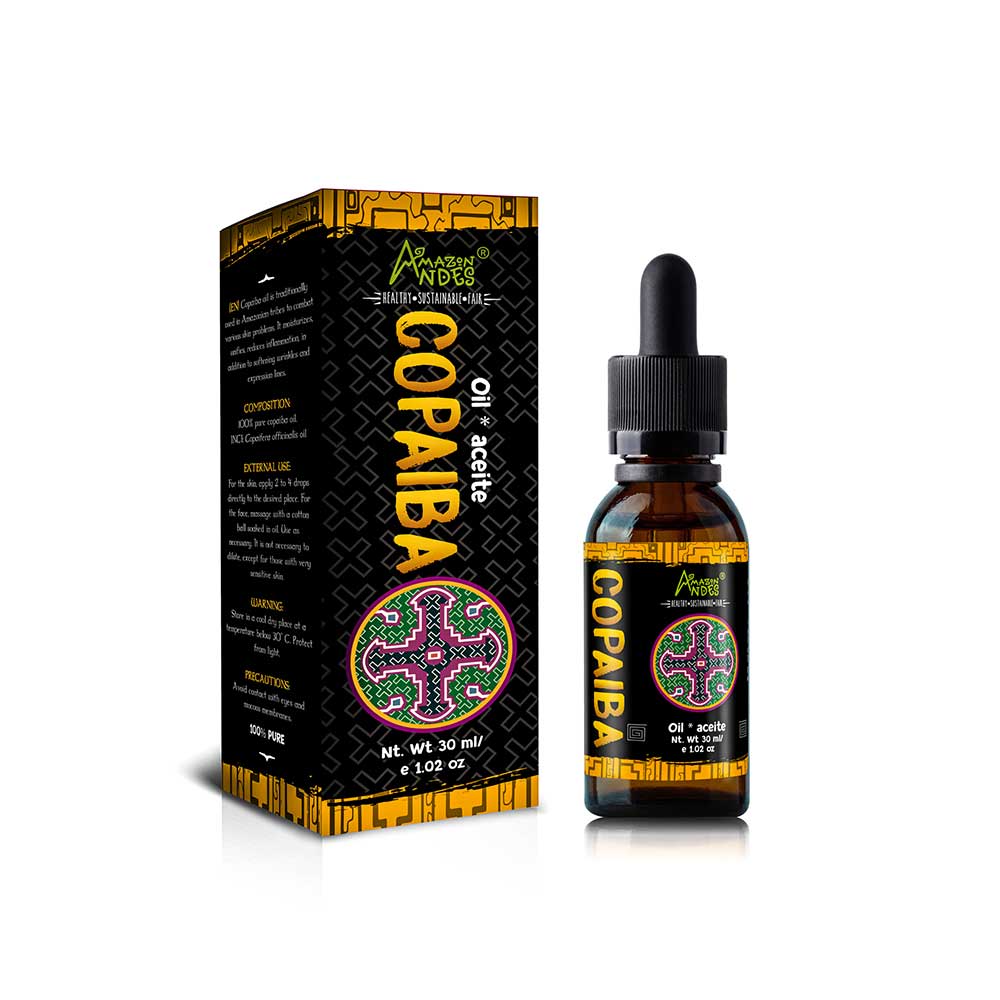 Aceite de Copaiba (Copaifera officinalis) | Antiinflamatorio y Cicatrizante de la Piel | 30 ml | Destilado al Vapor Amazonía
