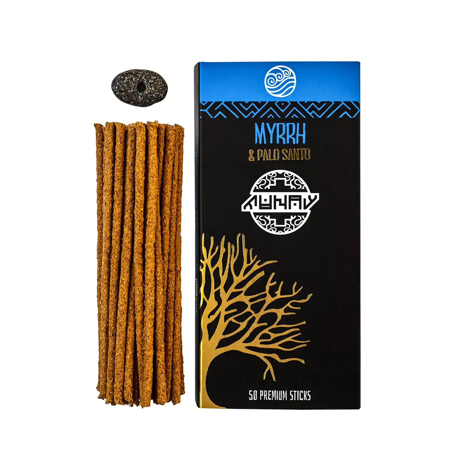 Myrrh & Palo Santo Incense Sticks | Calming Spiritual Practice | 50 Sticks Handcrafted Peru